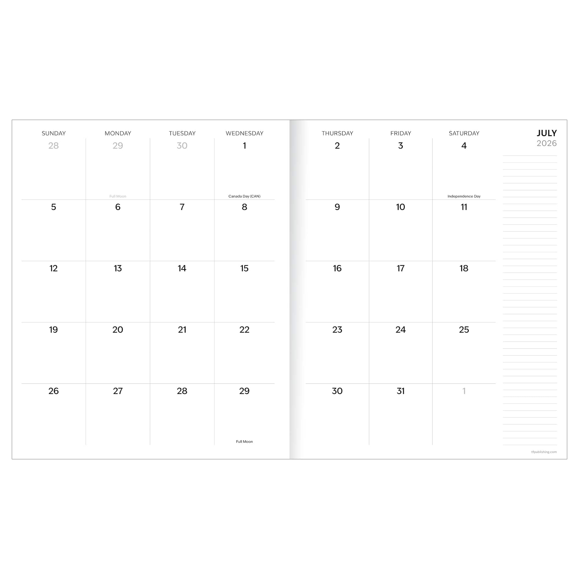TF Publishing Large 2026-27 Lucky Leopard Monthly Planner